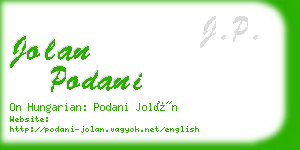 jolan podani business card